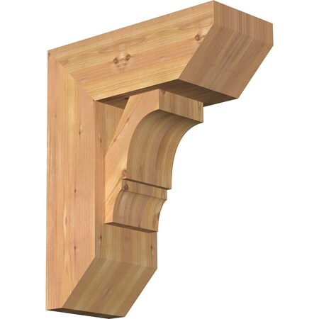 Ekena Millwork Balboa Slat Smooth Bracket w/ Offset Brace, Western Red Cedar, 7 1/2"W x 18"D x 22"H BKT0806X18X22BOA06SWR